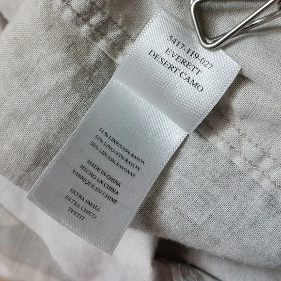 Rails Everett Desert Camo Shirt Women's XS Beige Linen Blend Utility Military - Picture 6 of 8